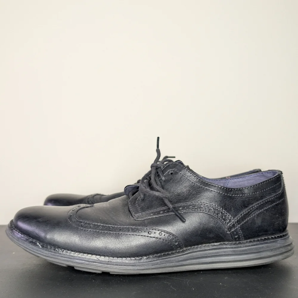 Cole‎ Haan OriginalGrand Wingtip Oxford Black Leather Men's 12M C27984
